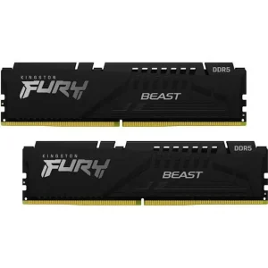 Memória Kingston Kit 64GB (2 x 32GB) DDR5 6000MHz FURY Beast Preto 2R CL40